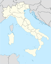 Map of Italy with mark showing location of Rimini